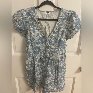 Cotton On Blue Floral Hawaiian Dress Small Size
